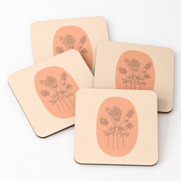 Item preview, Pastel Orange Floral Line Art designed and sold by nchien.