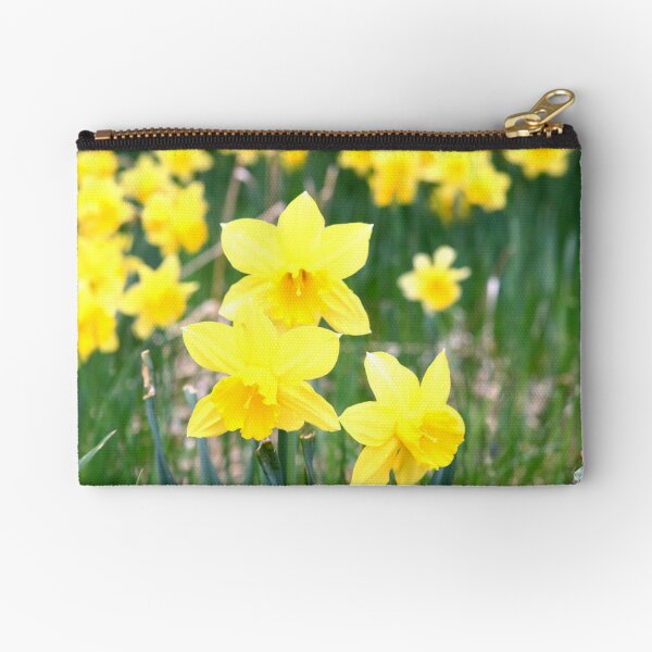 Spring Daffodils bloom in Montana Zipper Pouch