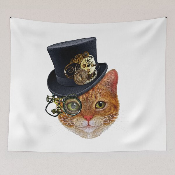 Item preview, Orange Cat with Steampunk Hat and Monocle designed and sold by SirLeeTees.