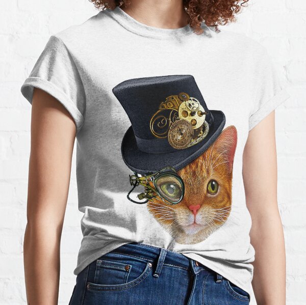 Orange Cat with Steampunk Hat and Monocle Classic T-Shirt