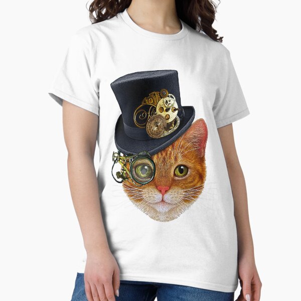 Item preview, Orange Cat with Steampunk Hat and Monocle designed and sold by SirLeeTees.