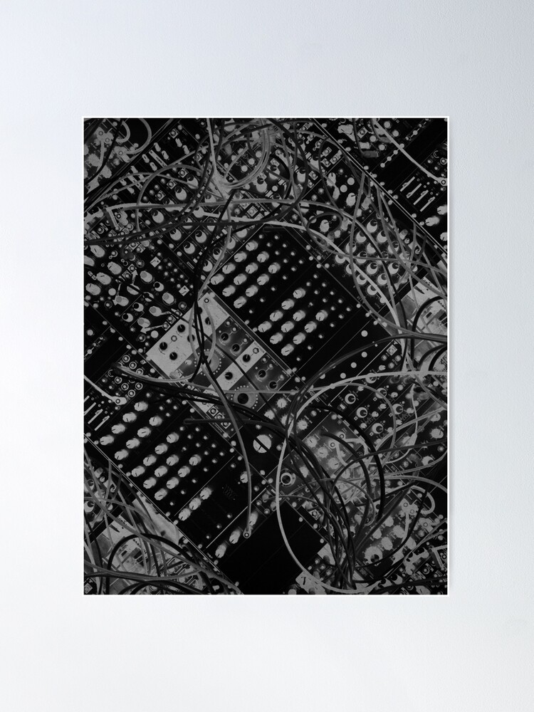 analog synthesizer illustration - Black  Poster for Sale by ohaniki