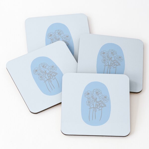 Item preview, Pastel Blue Floral Line Art designed and sold by nchien.