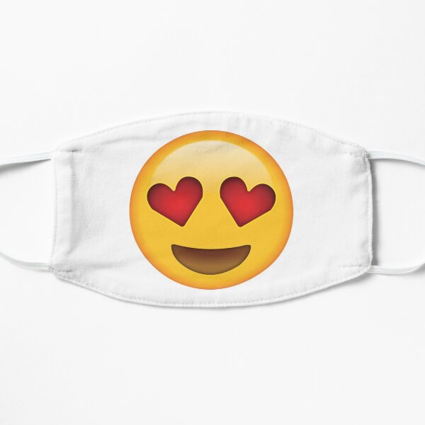Corazón Ojos Emoji Mascarilla plana