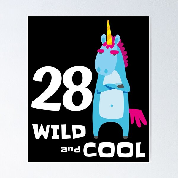 Item preview, Funny Unicorn 28 Bday Outfit 28th Birthday Gift For Him Her Wild & Cool 28 Years Old Bday Party designed and sold by FunnySunny T-Shirts.