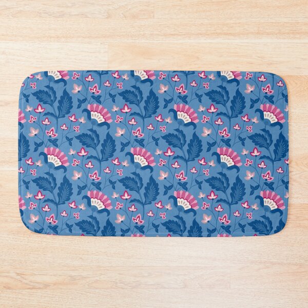 Item preview, JACOBEAN floral 14, blue background designed and sold by Slanapotam.