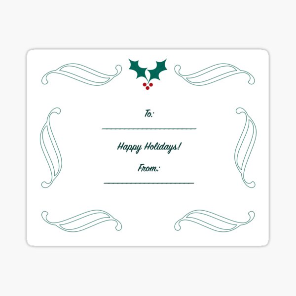 Happy Holidays Gift Label Sticker
