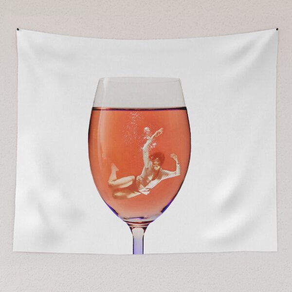 Item preview, glass, interesting design, wine glass, rose wine, rose wine glass, unusual print designed and sold by Yanulik.
