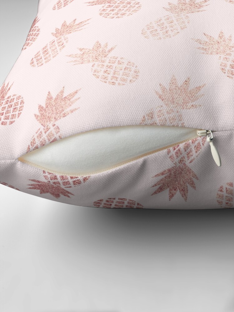 Thumbnail 2 of 4, Pillow, Rose Gold Pineapple Pattern designed and sold by tanyadraws.