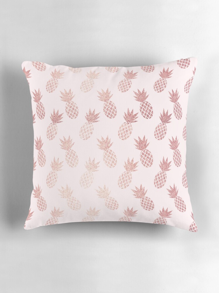 Thumbnail 3 of 4, Pillow, Rose Gold Pineapple Pattern designed and sold by tanyadraws.