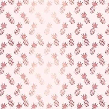 Artwork thumbnail, Rose Gold Pineapple Pattern by tanyadraws