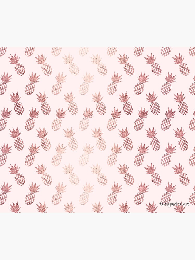 Thumbnail 5 of 5, Shower Curtain, Rose Gold Pineapple Pattern designed and sold by tanyadraws.