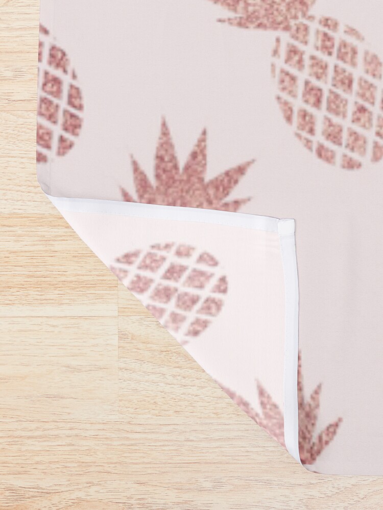 Alternate view of Rose Gold Pineapple Pattern Shower Curtain