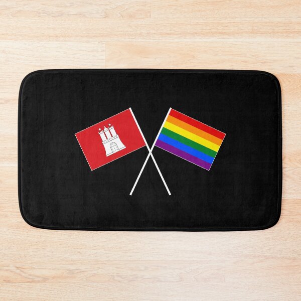Item preview, Hamburg flag flag crossed LGBT rainbow flag designed and sold by GeogDesigns.
