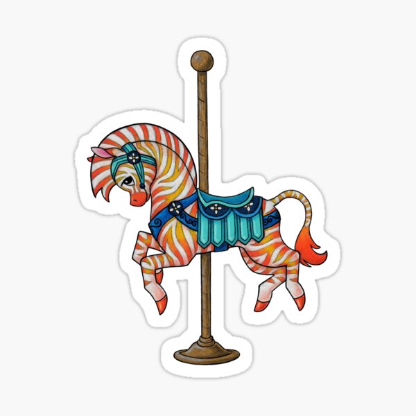 &ldquo;Carousel Zebra&rdquo; Sticker for Sale by ChristieCoxArt | Redbubble