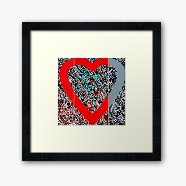 Hearts a plenty x 3 Framed Art Print