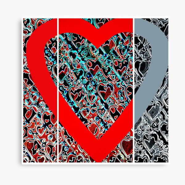 Hearts a plenty x 3 Canvas Print