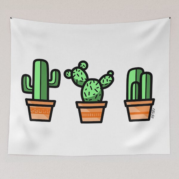 Item preview, Simple tall cacti trio designed and sold by Celsii.