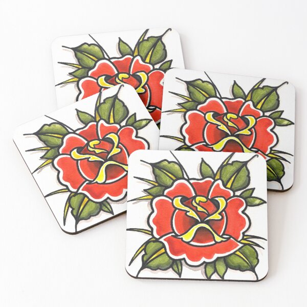 Item preview, Traditional painted rose tattoo  designed and sold by 7th-Circle.