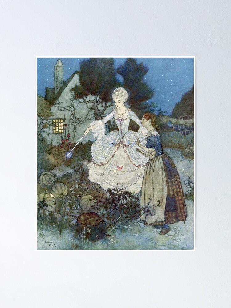 Póster «Cenicienta y el hada madrina se preparan para el baile Edmund  Dulac» de RedCapeTales | Redbubble