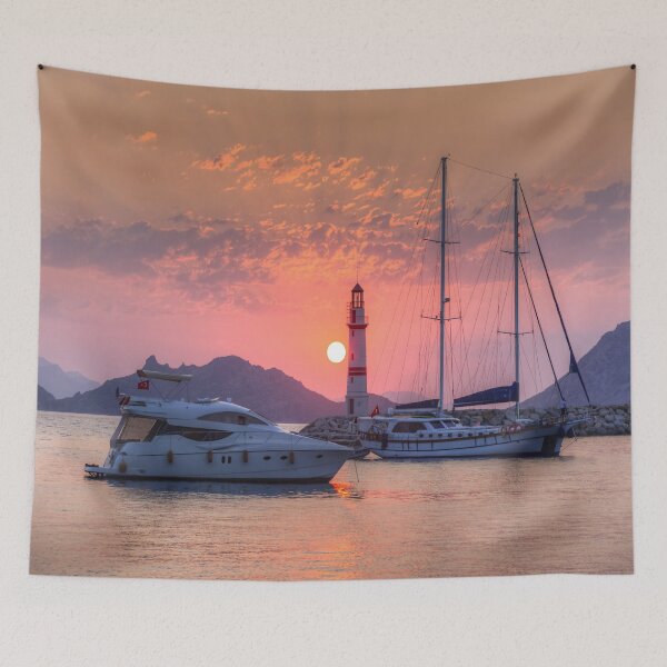 Item preview, Lighthouse And Ships Sunset         designed and sold by Londonimages.