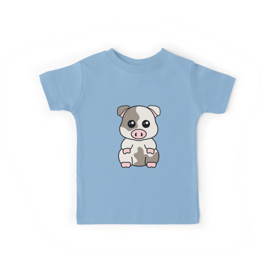 Cute Piglet Kawaii Kids T Shirt By Hotvector Redbubble - kawaii cute free roblox clothes