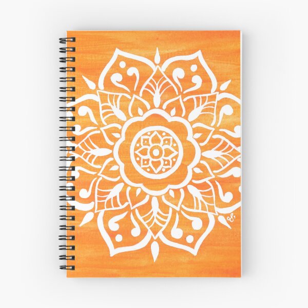 Artikelvorschau, Orange weiße Blumenmandala entworfen und verkauft von Sunfreestar.
