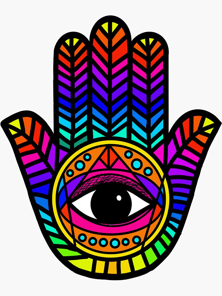 Hand Of Hamsa Fatima Evil Eye Sticker For Sale By Livaniaapparel   Bg,f8f8f8 Flat,750x,075,f Pad,750x1000,f8f8f8 