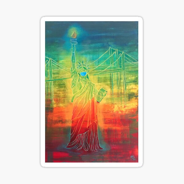 Statue of Liberty with mask Sticker