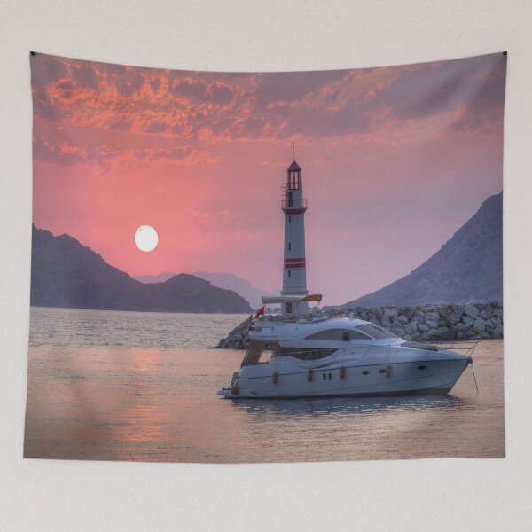 Item preview, Lighthouse And Yacht Sunset        designed and sold by Londonimages.