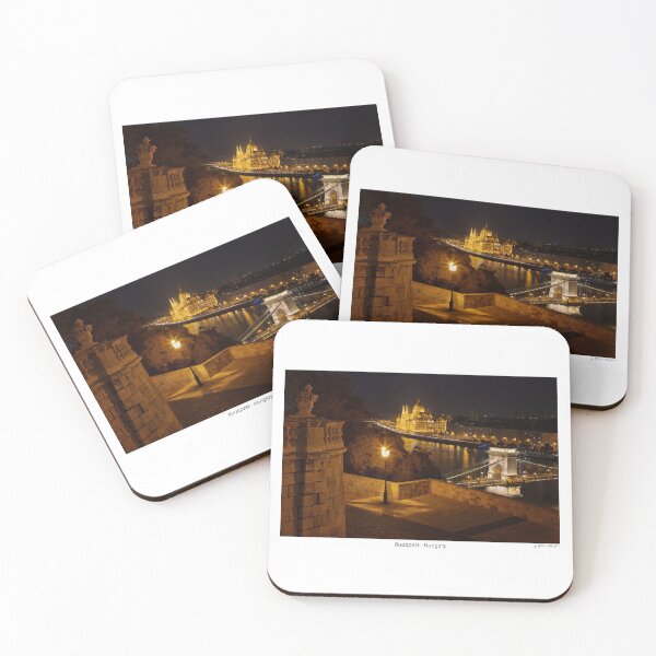 Item preview, Looking down to the Danube river with parliament building and chain bridge in Budapest, Hungary designed and sold by AndreasPrott.