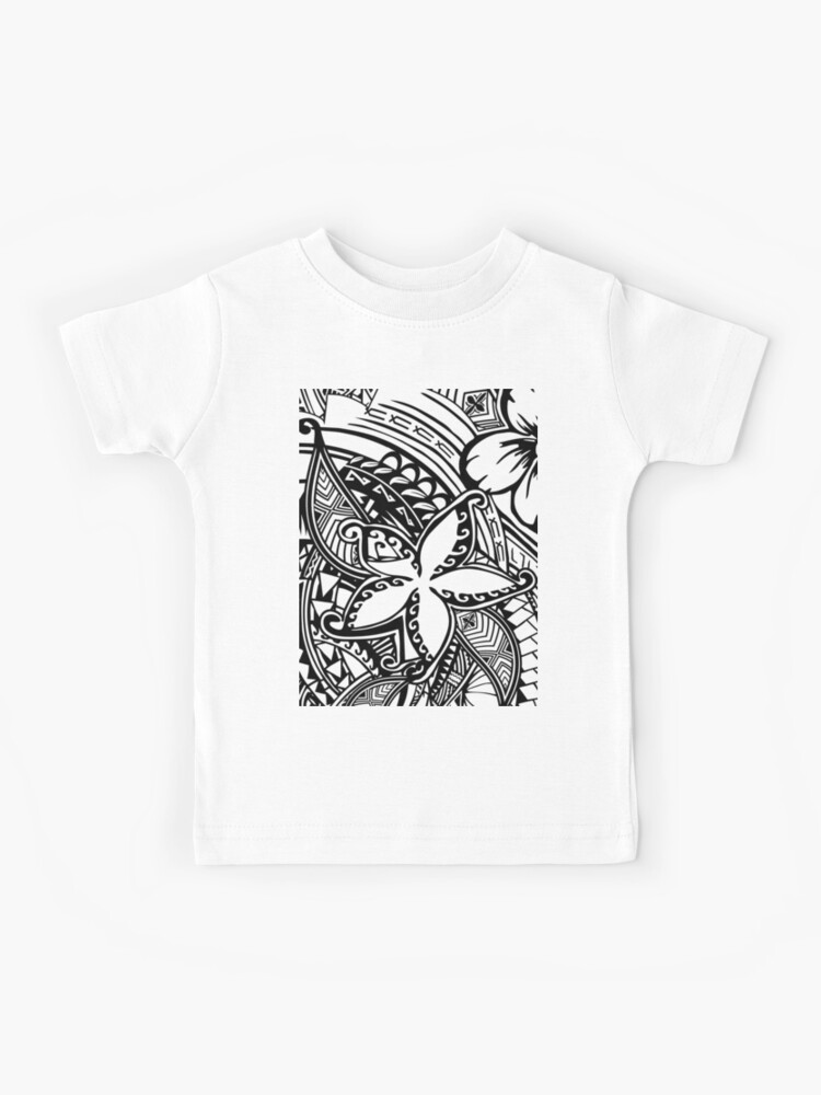 Polynesian Tattoo Half Black White Design #1 T-Shirt – Anehana