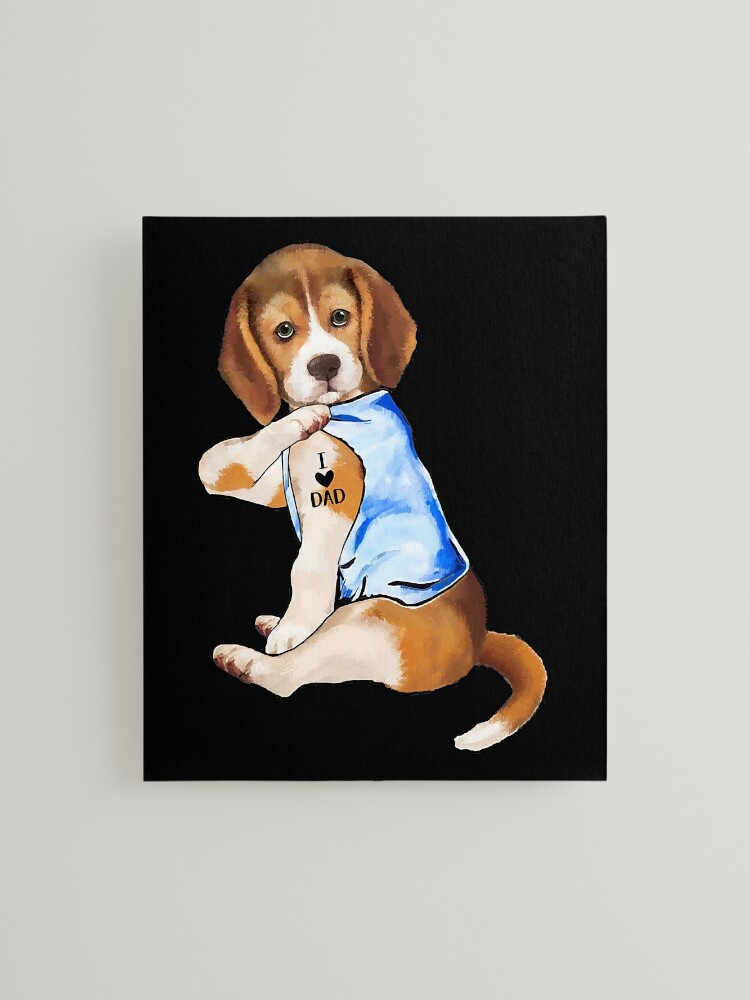Aufgezogener Druck for Sale mit Vatertagsgeschenk Beagle Dog Tattoo von  LechaMelikov