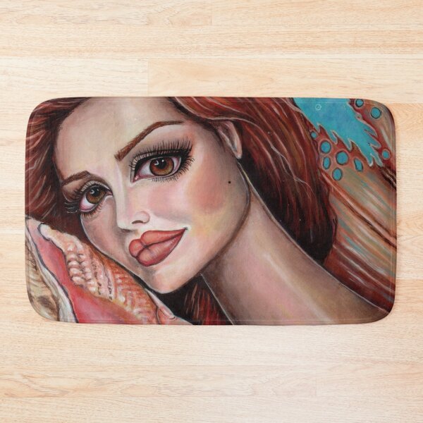 Item preview, Listen Mermaid with Shell Fantasy Art by Laurie Leigh designed and sold by LaurieLeighArt.
