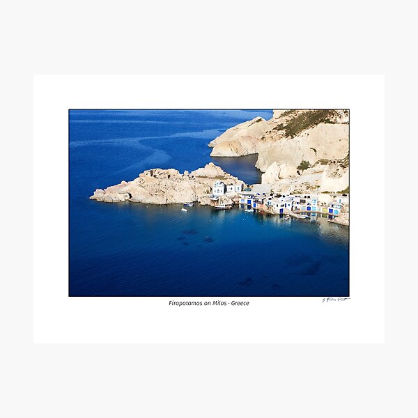 Fishing village Firopotamos on the island of Milos, Cyclades, Greece. Photographic Print