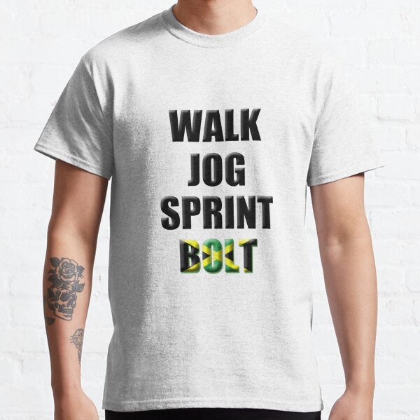 walk jog run sprint bolt puma shirt