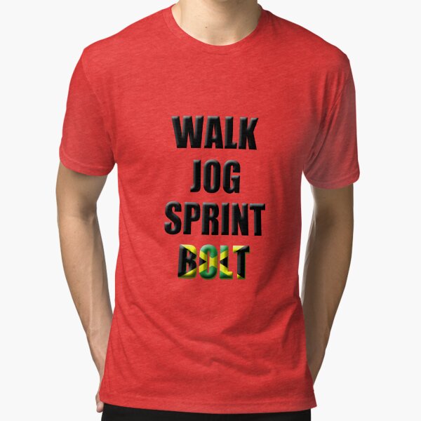 walk jog run sprint bolt puma shirt