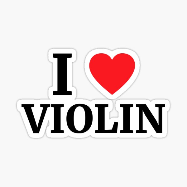 I Love Violin Heart Sticker