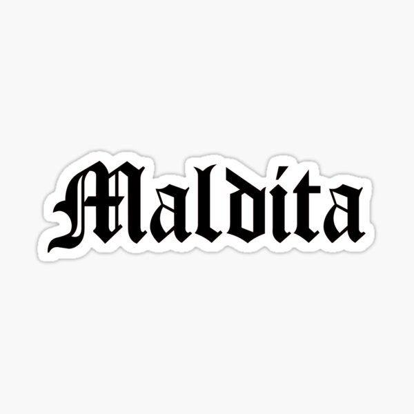 MALDITA FILIPINO WHITE TEXT Sticker