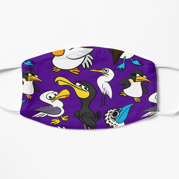 Cartoon Seabird Flock Flat Mask