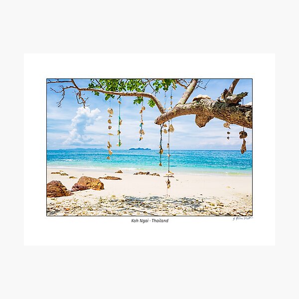 Empty dream Beach with white sand on the island of Koh Ngai, Thailand. Photographic Print
