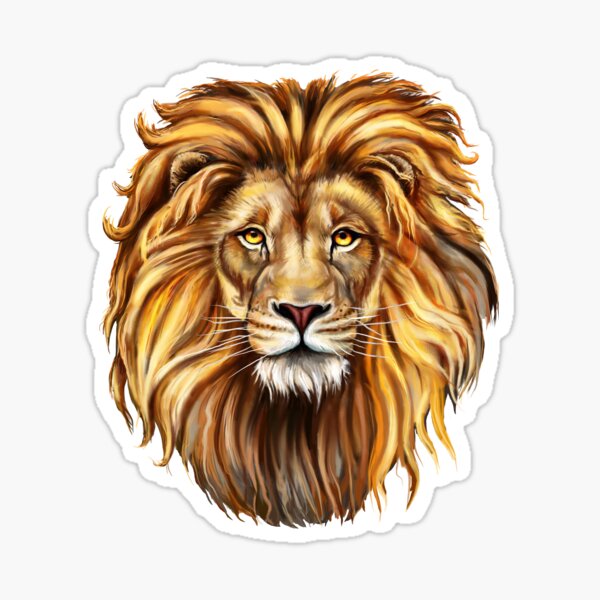 Lion 3D Logo Digital - T-Shirt Sticker