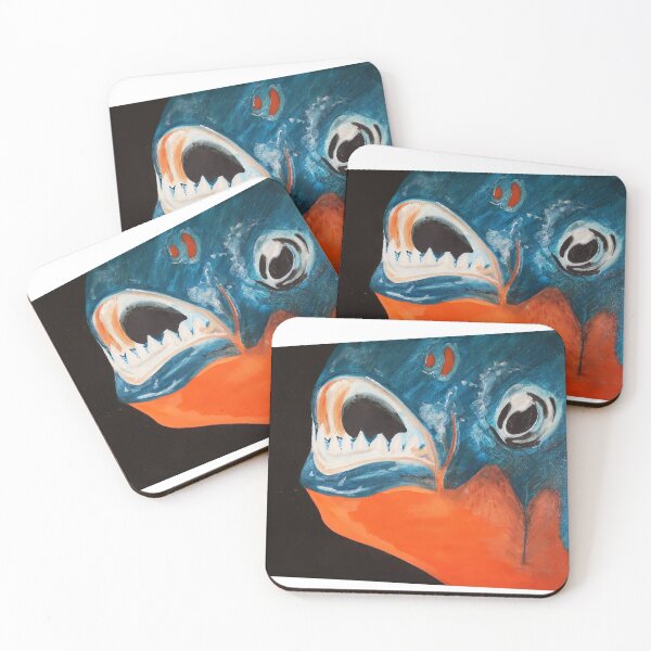 Item preview, old school piranha fish painting  designed and sold by TEN10digital.