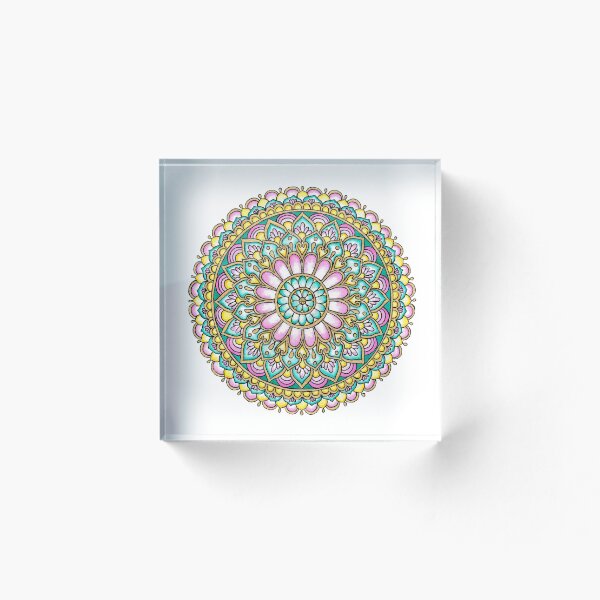 Artikelvorschau, Rosa türkisfarbenes goldenes Blumenmandala entworfen und verkauft von Sunfreestar.