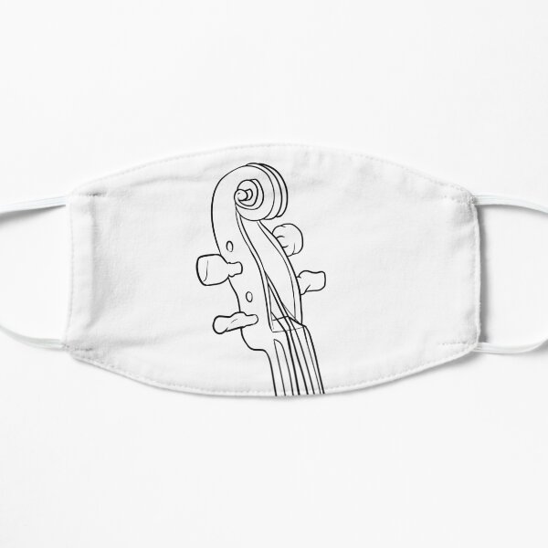 Violin scroll pen graphic design badge version Flat Mask