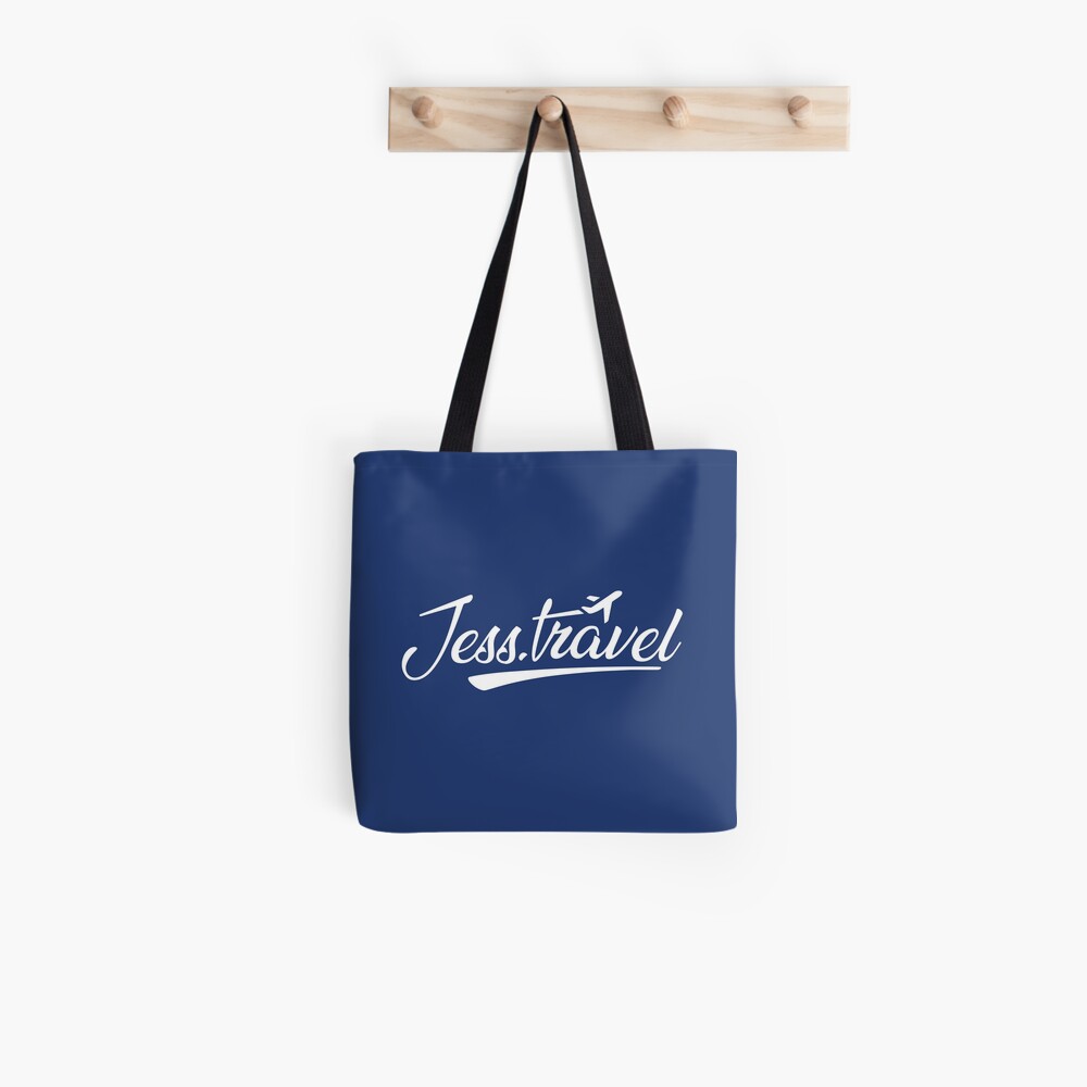 Jess.Travel White Logo Tote Bag