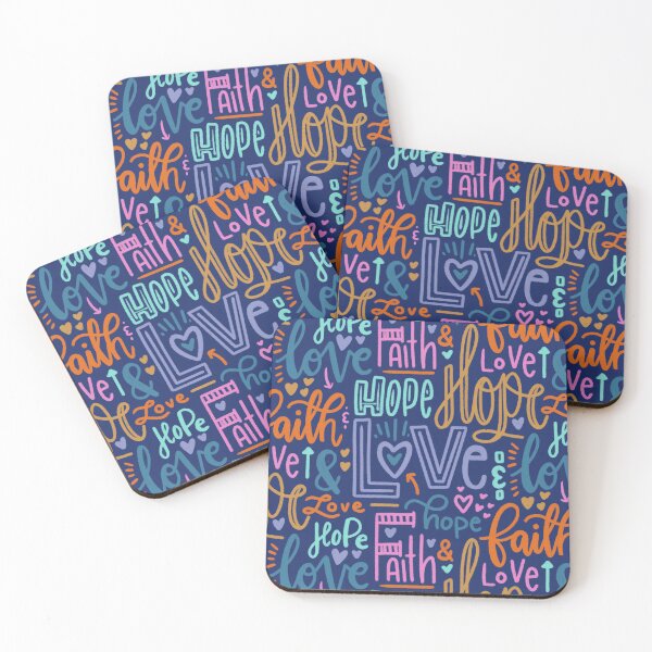 Item preview, Faith, hope & love - 1 Corinthians 13:13 handlettered pattern  designed and sold by NewBranchStudio.