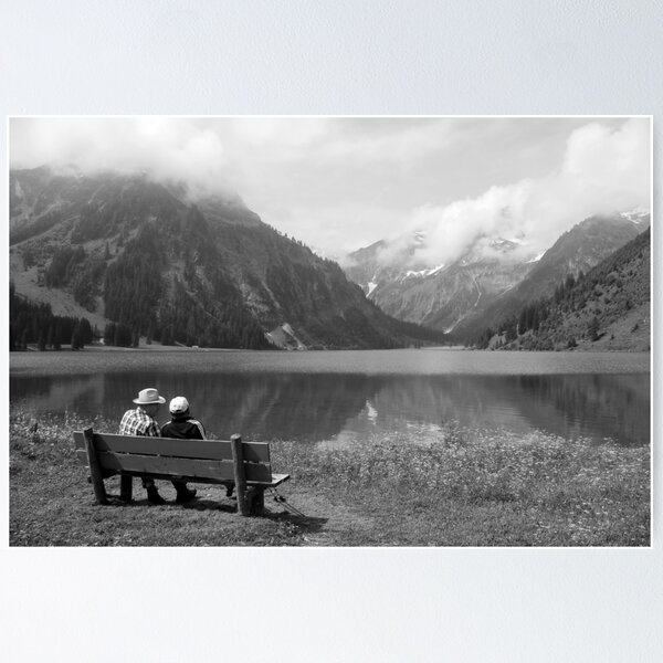 Conversation on a bench Poster