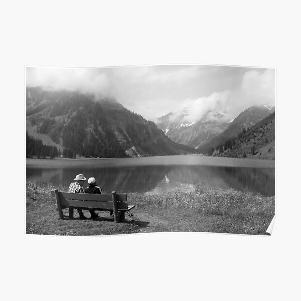 Conversation on a bench Poster