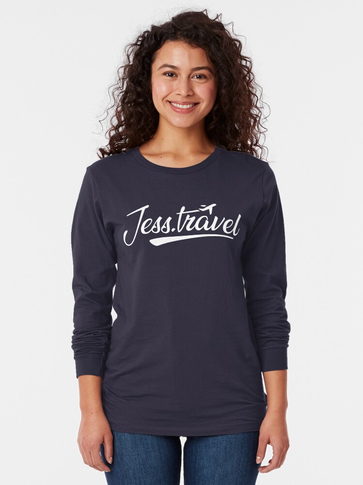 Alternate view of Jess.Travel White Logo Long Sleeve T-Shirt